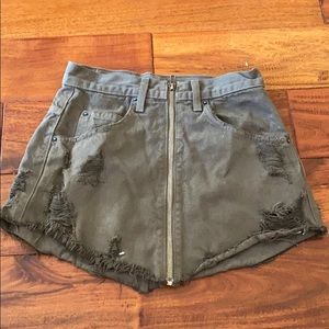 Carmar Green jean mini skirt
